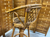 Rattan Swivel Bar Stool