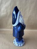 Ceramic Blue And White Santa With Bunny Designs