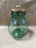 Green Viresa Jar With Cork Lid / 2 Available // PRICED INDIVIDUALLY