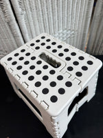 White & Black Folding Plastic Step Stool
