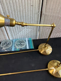 Pair of Brass Swing Arm Adjustable Plug In Wall Sconce Style Lamps (WORKS)