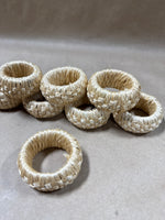 Set Of 8 Straw Grass Napkin Rings