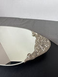 Godinger Silver Oval Vanity Tray Mirror With Ornate Silver Handles