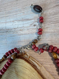 Layered Beaded Necklace & Earrings Set