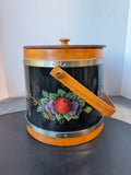 (A) Basketville Signed Fruit Tole Painted Sugar Bucket