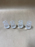 Williams Sonoma Glass Pineapple Candle Taper Holder - Set Of 4