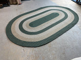 Oval Green Braided Rug, 8'x5'