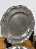 Antique-Style French Pewter Dinner Plates - Set Of 8