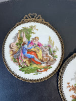 Pair of Jean-Antioine Watteau Limoges France Porcelain Plaques