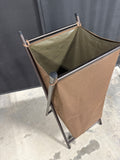 Brown Folding Canvas Laundry Hamper (A)