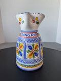 Sangria Hand Painted Spanish Pottery Pitcher