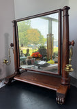 Wooden Vintage Tabletop Swing Vanity Mirror with Brass Candle Sconces AS IS (READ DESCRIPTION CAREFULLY)