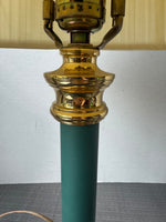 Green & Brass Candlestick Table Lamp (WORKS)