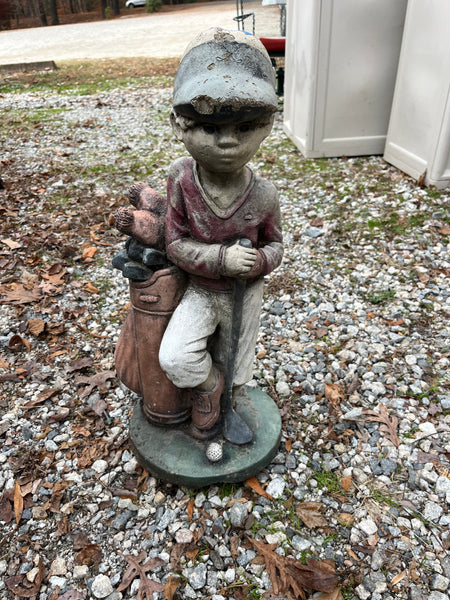 Cement Golfer Statue/Garden Art