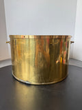 Brass Vintage Pot or Planter with Riveted Rim Band