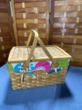 Picnic Basket with Paper Products and Table Cloth