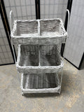 White Wicker Basket Storage