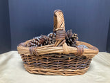 Woven Basket Full of Pinecones