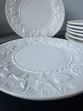 8-Piece Sanor Cerâmica Portugal Nautical Embossed Dinner Plates