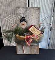 Heavyweight Rustic Snowman Hanging Decor