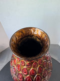 Heather Ann Creations Red & Gold Foil Peacock Ceramic Vase