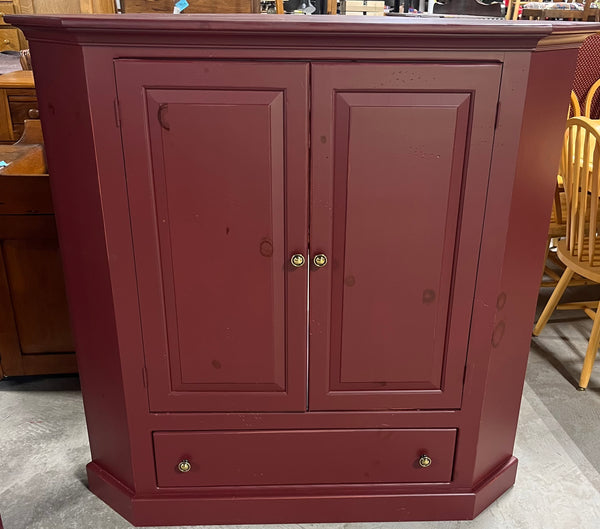 Red Painted Corner/TV Cabinet***HEAVY ITEM***