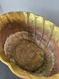 Hammered Brass Vintage Double Lion Head Clawfoot Foot Bath or Planter