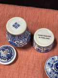 Two Miniature Blue and White Jars W/Lids