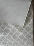 Large Damask Rug, 11'3" x 12'; pale taupe/gray and white tones***HEAVY ITEM***READ DETAILS ON PICK UP POLICY***
