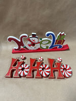 Pair Of Christmas Holiday Signs “Noel” “Hohoho”