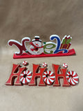 Pair Of Christmas Holiday Signs “Noel” “Hohoho”