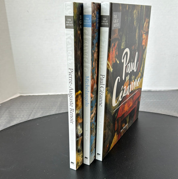 Trio of The Great Artists Hardcover Books: Cézanne, Michelangelo & Renoir