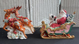 3-Piece San Francisco Music Box Company Musical Santa’s Sleigh with Reindeer (WORKS)