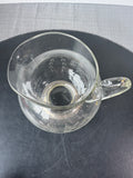 Etched Vintage Glass Pitcher with Sterling Silver Base