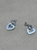 Sterling Heart Screw-On Earrings