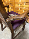 Cane Back Arm Chair with Needlework Seat