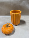 Ceramic Pumpkin Canister With Lid