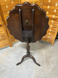 Scallop Edge Tilt Top Table, Unbranded