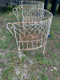Vintage Metal Patio Chairs with Round Barrel Back