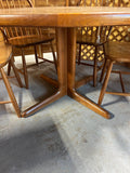 Danish Round Dining Table with (6) Chairs by Mobelfabrik ***SEE PHOTOS FOR CONDITION***