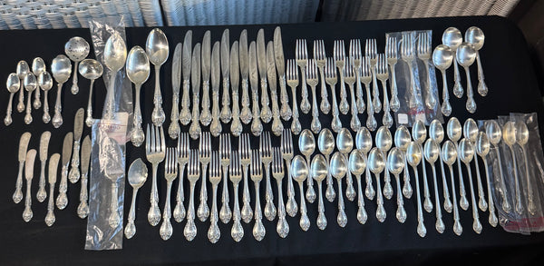 87-Piece Gorham Melrose Sterling Silver Flatware in Box