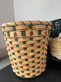 Trio of Green & Natural Woven Baskets