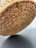 Farmhouse Style Round Woven Seagrass & Wire Storage Basket or Hamper