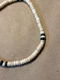 Ivory Toned Beaded Bracelet with Black Accent Beads