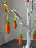Pair of 2FT LED Lighted Easter Trees with Felt Carrot Ornaments (WORKS)