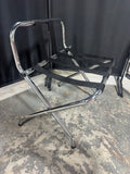 Black & Chrome Folding Luggage Rack with Back