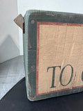 Welcome to Our Garden Primitive Style Wooden Planter or Storage Box with Leather Handles