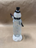 Cracker Barrel Snowman Light Up Glitter Globe WORKS // **** READ DESCRIPTION ***