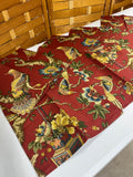 Bird Themed Rust Color Cloth Napkins, 8 pc