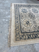 Carpet Art Deco Mosaic Motif Design Rug D, tan/blue